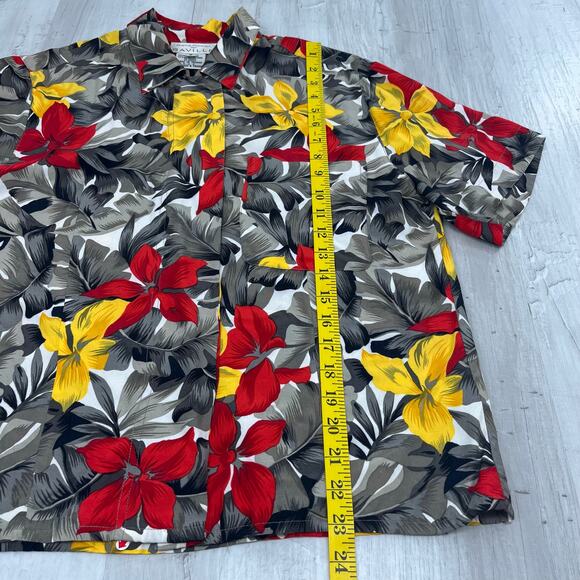 Rena Rowan Saville Short Sleeve Tropical Floral Summer Button Down Shirt 8 - Picture 9 of 9